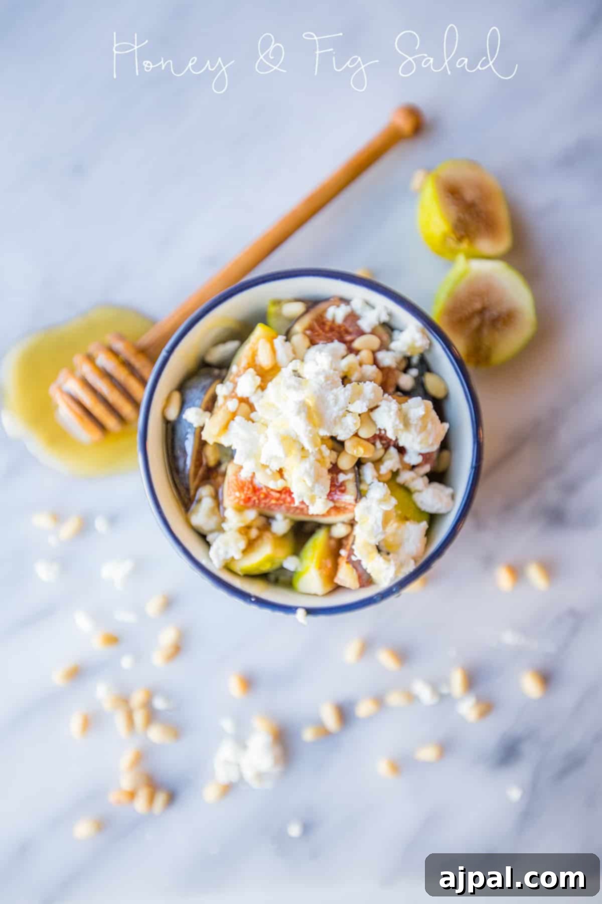 A beautifully arranged fig and honey salad, perfect for a fresh start.