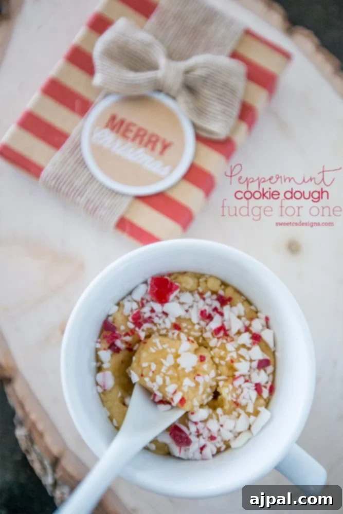 Microwave Mug Peppermint Cookie Dough for One.
