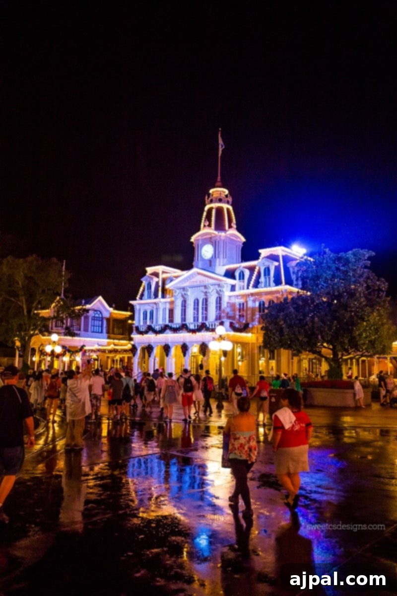 Main Street Disney World at Christmas