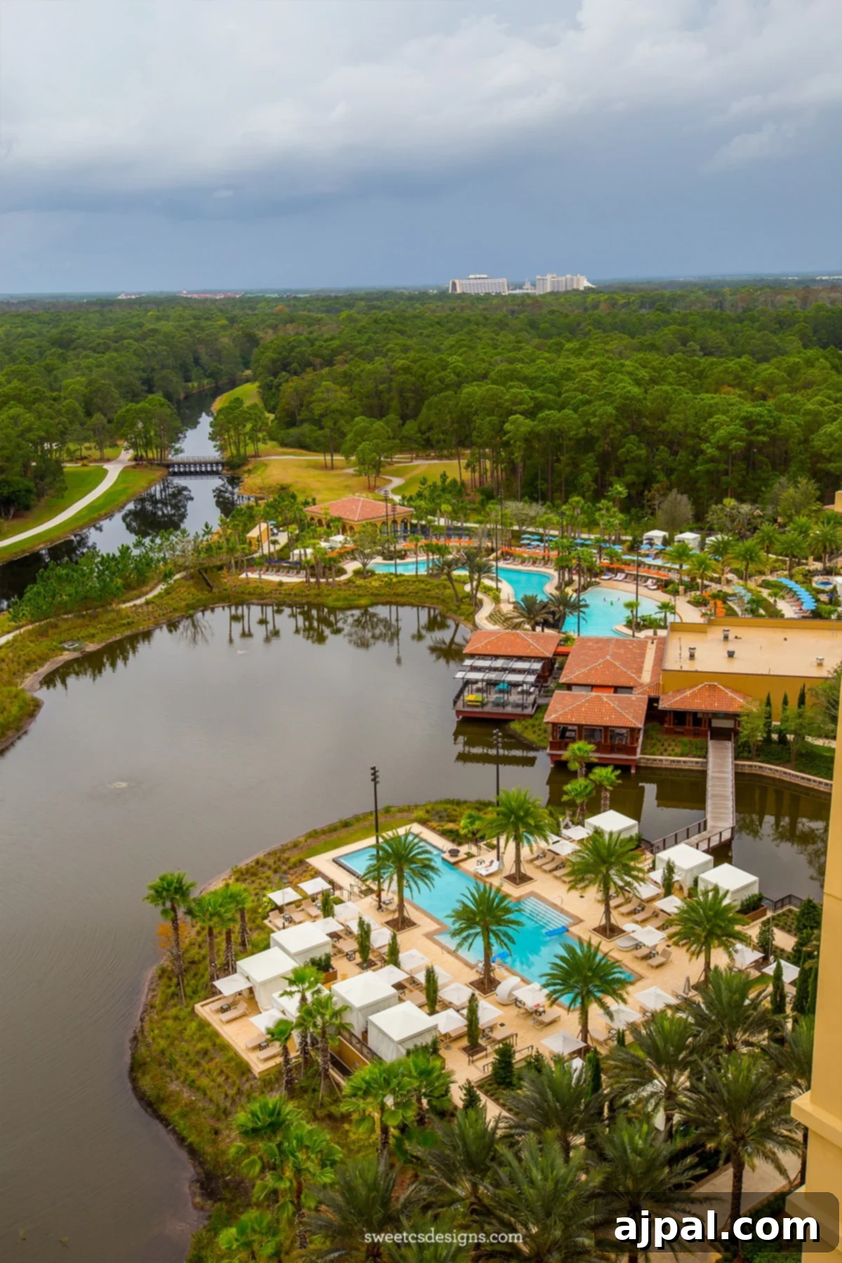 Four Seasons Orlando at Disney World: A Magical Getaway 4 Aerial view of Four Seasons Orlando pools and grounds