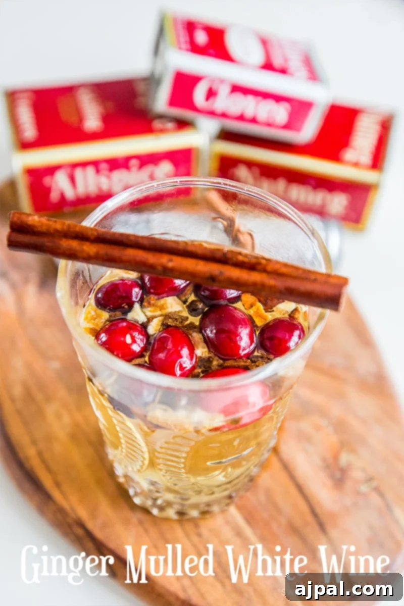 Ginger Mulled White Wine 2 Fruit and ginger mulled white wine- a delicious holiday classic with a fun twist!