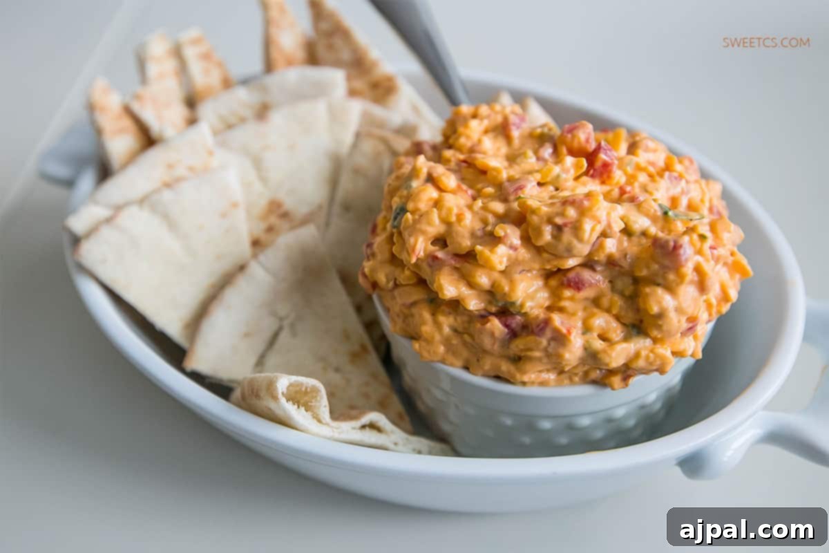 Irresistible Pimiento Cheese Dip 4 The best pimiento cheese recipe: effortlessly delicious and creamy.