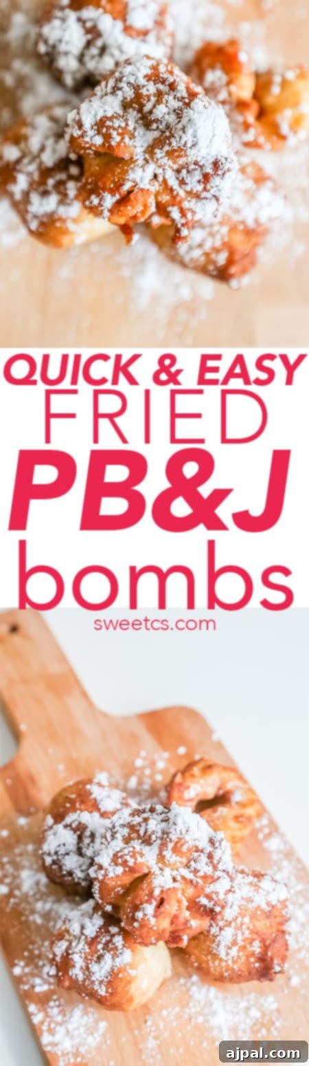 Golden Peanut Butter Jelly Poppers 6 Easy fried peanut butter jelly bombs - these are so tasty and delicious!