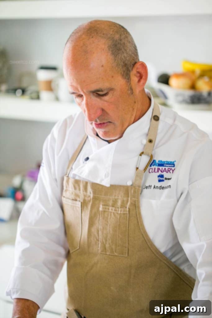 DIY Flatbread Pizza Party My Culinary Adventure with Tiffani Theissen 8 Chef Jeff Anderson preparing food for a flatbread pizza party using Albertsons Signature ingredients.