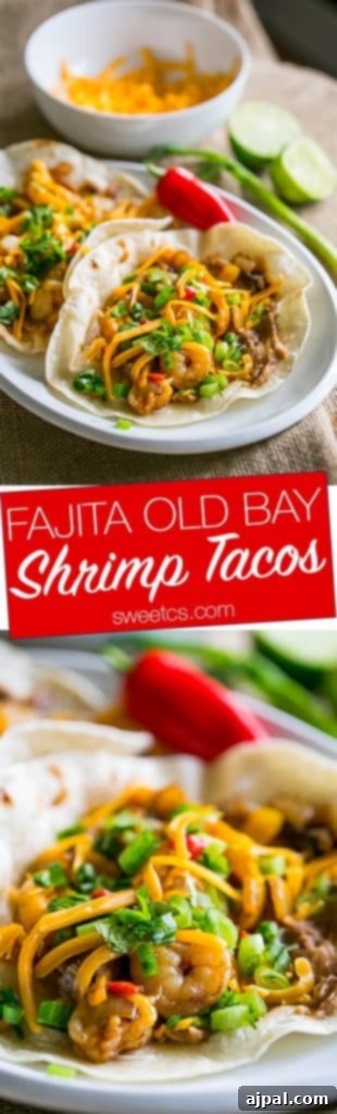 Zesty Old Bay Shrimp Fajita Tacos 10 A plate of shrimp fajita tacos.