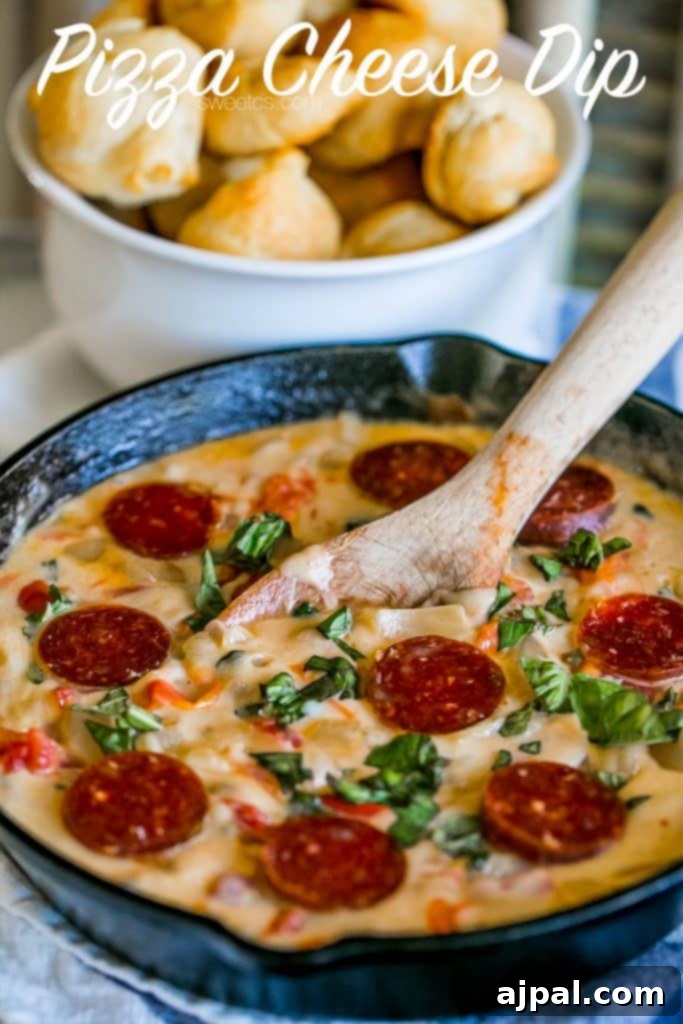 picture of pepperoni cheese pizza dip in pan 