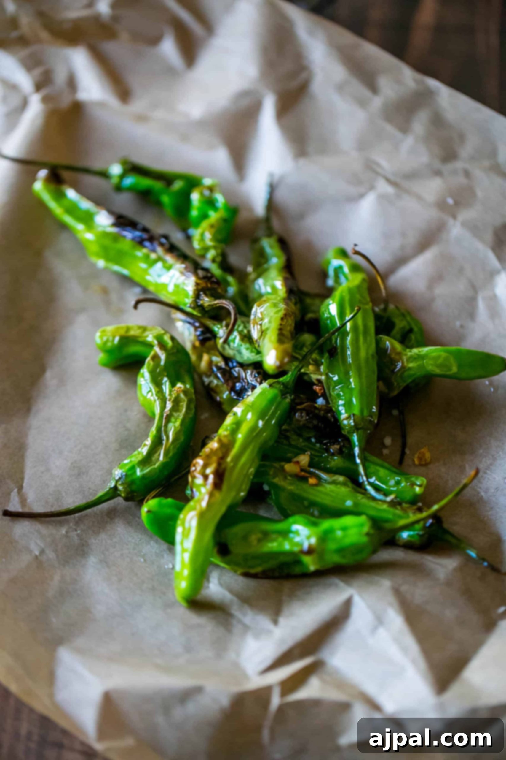 green peppers blackened