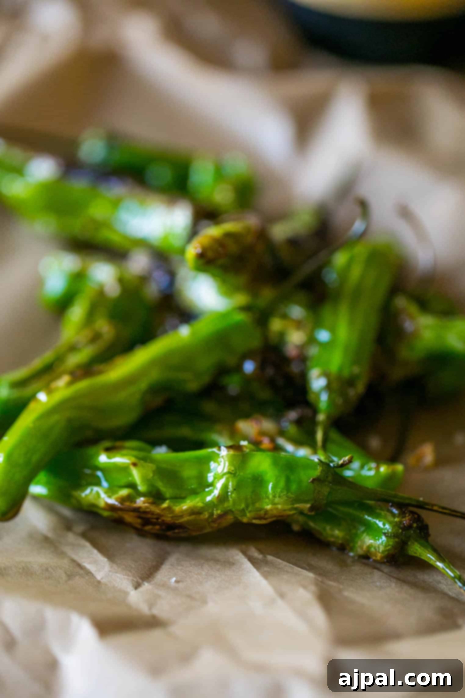 green peppers blackened
