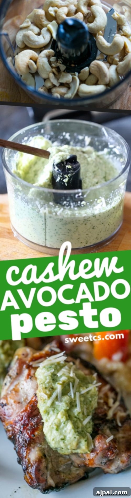 Cashew and Avocado Pesto - this delicious spread is creamy rich and full of flavor! 