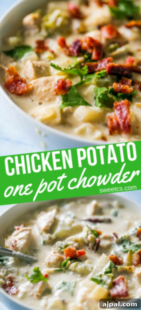 creamy soup with bacon, potatoes, and parsley