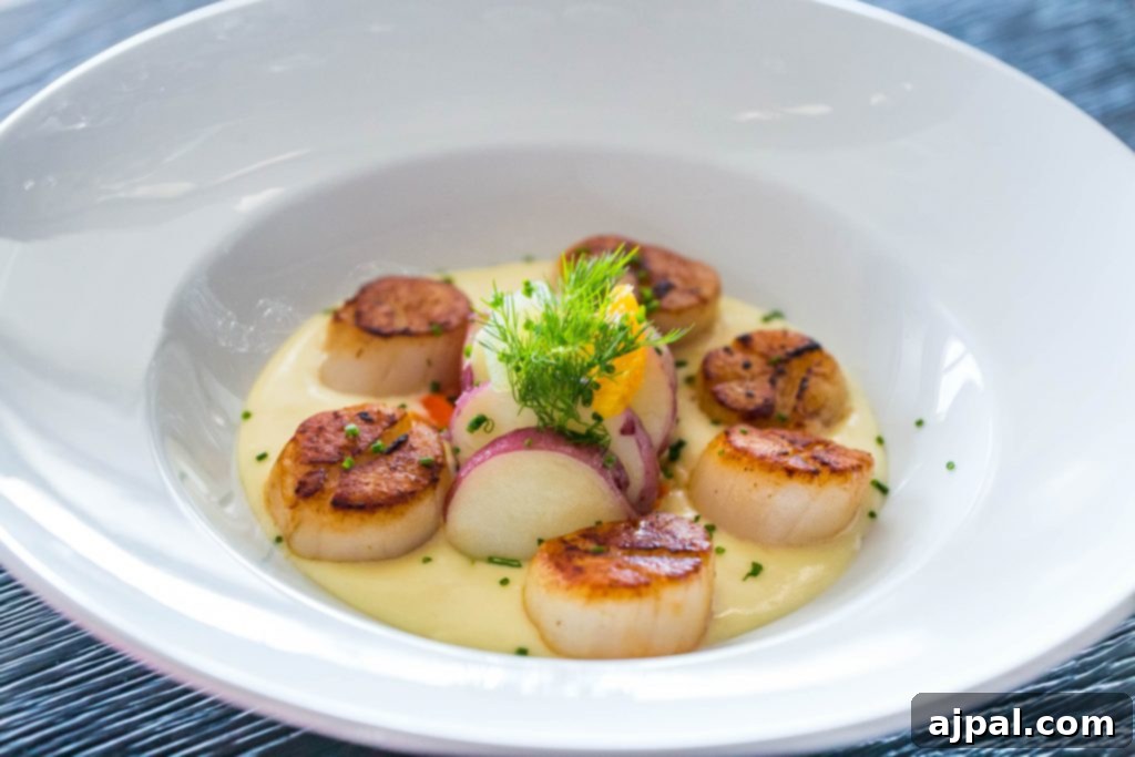 creamy scallops with potatoes and sauce