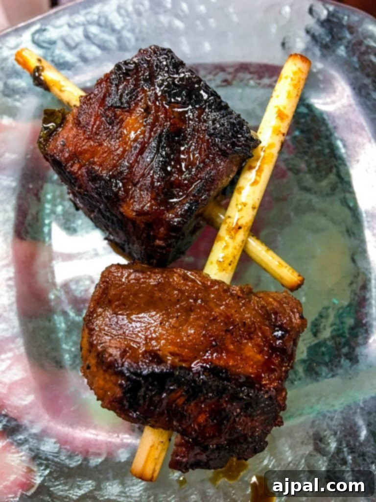 exquisitely presented Thai Steak Skewers from Chef's Table on Ruby Princess