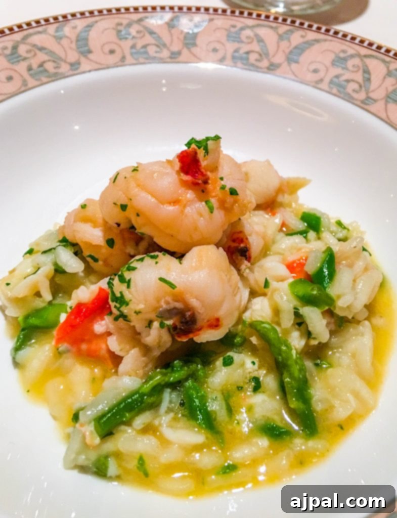 creamy risotto with asparagus and shrimp