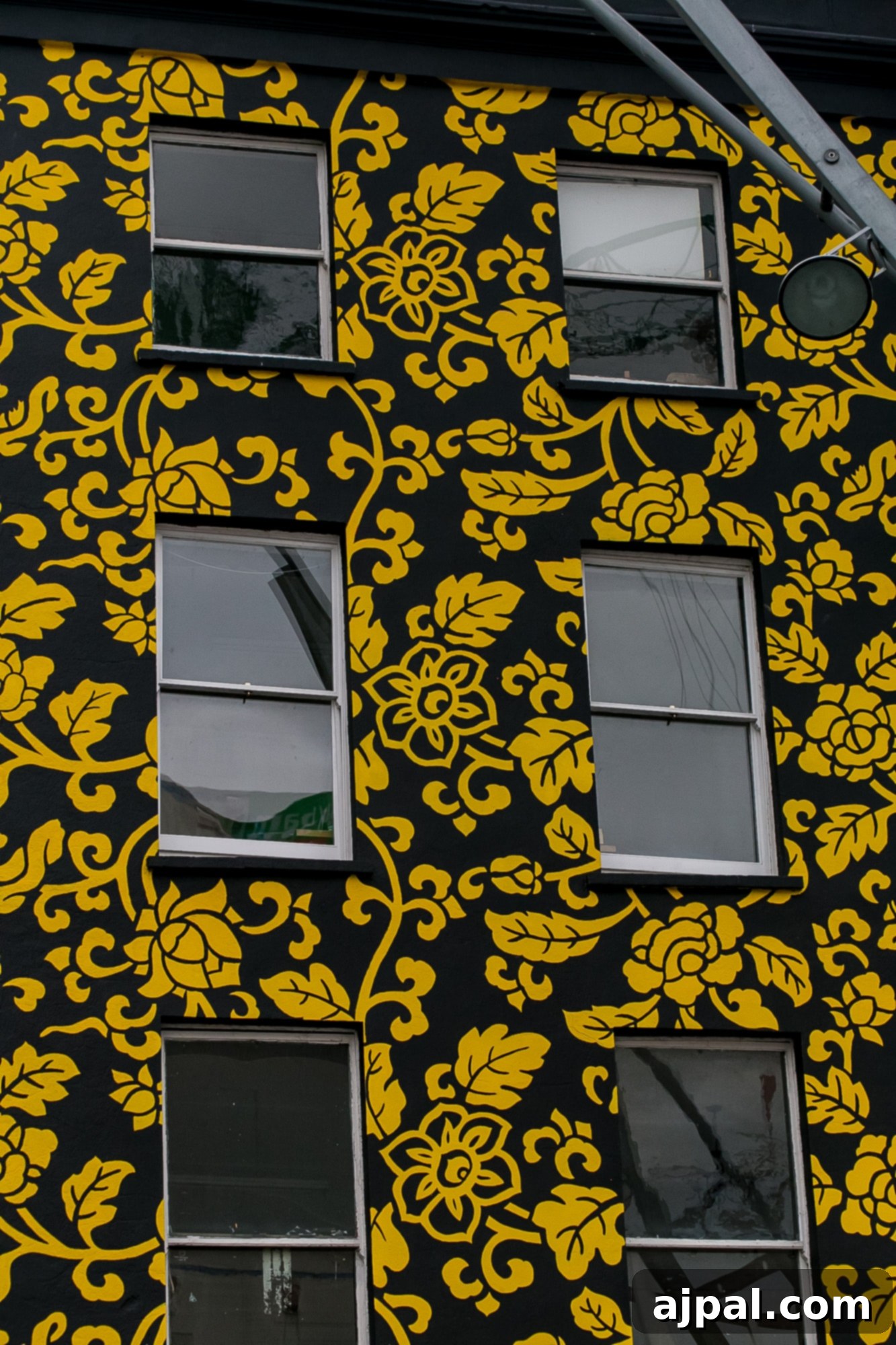 Cork, Ireland, showing colorful wall art on a building.
