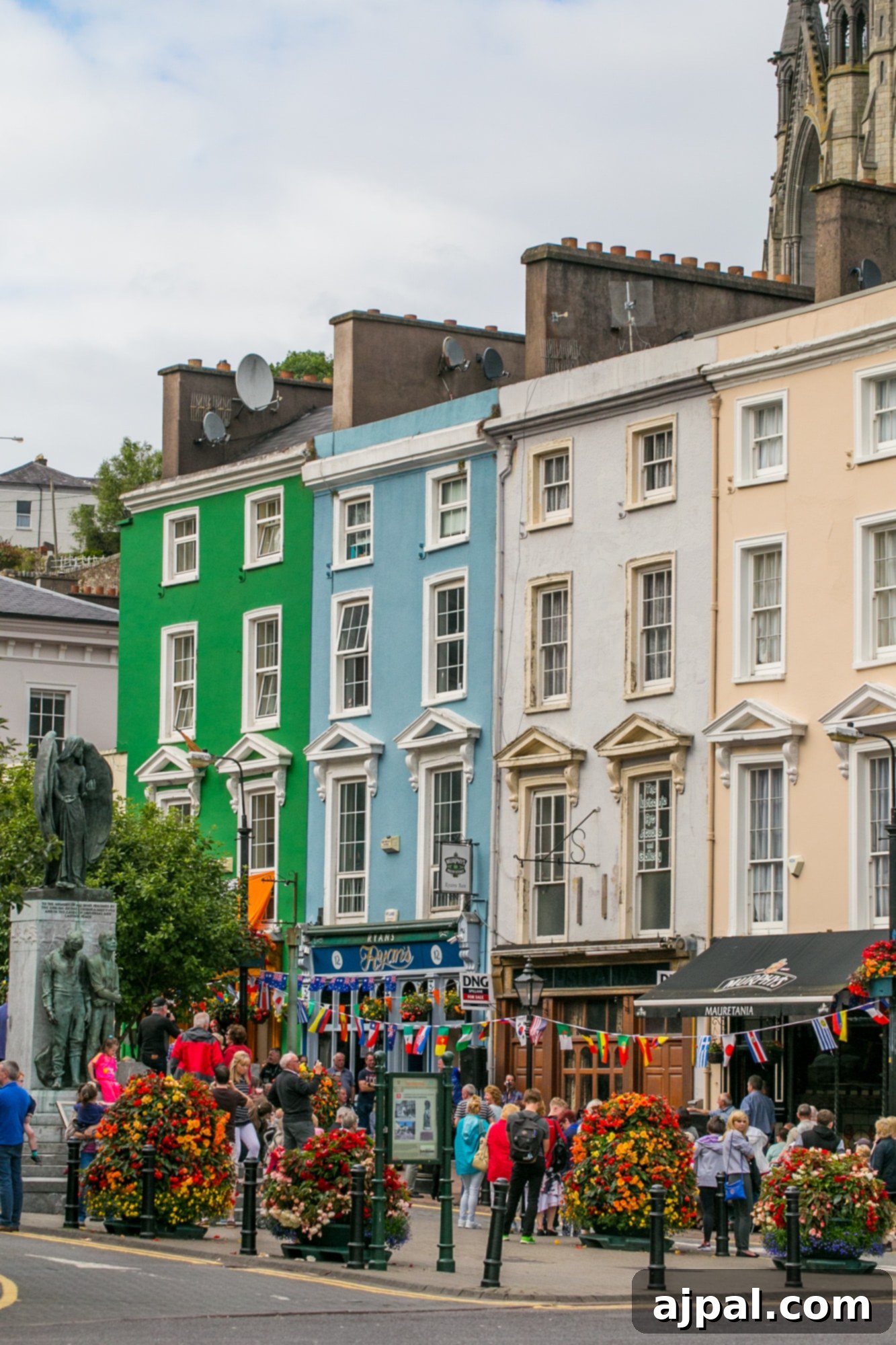Cobh Ireland Historic Port 16 Vibrant colorful homes lining the streets of Cobh, Ireland