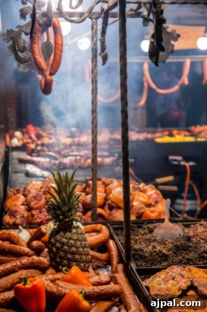 Krakow Christmas Market offers a diverse array of meats and vegetables.