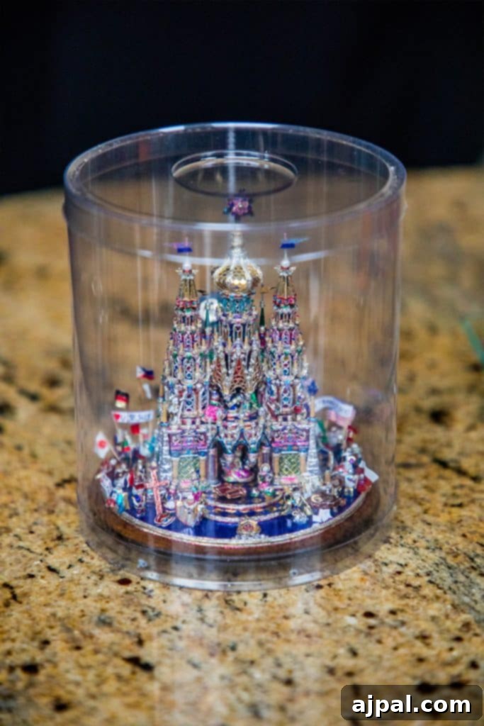 A miniature city enclosed within a glass container, inspired by the Krakow Nativity Competition.