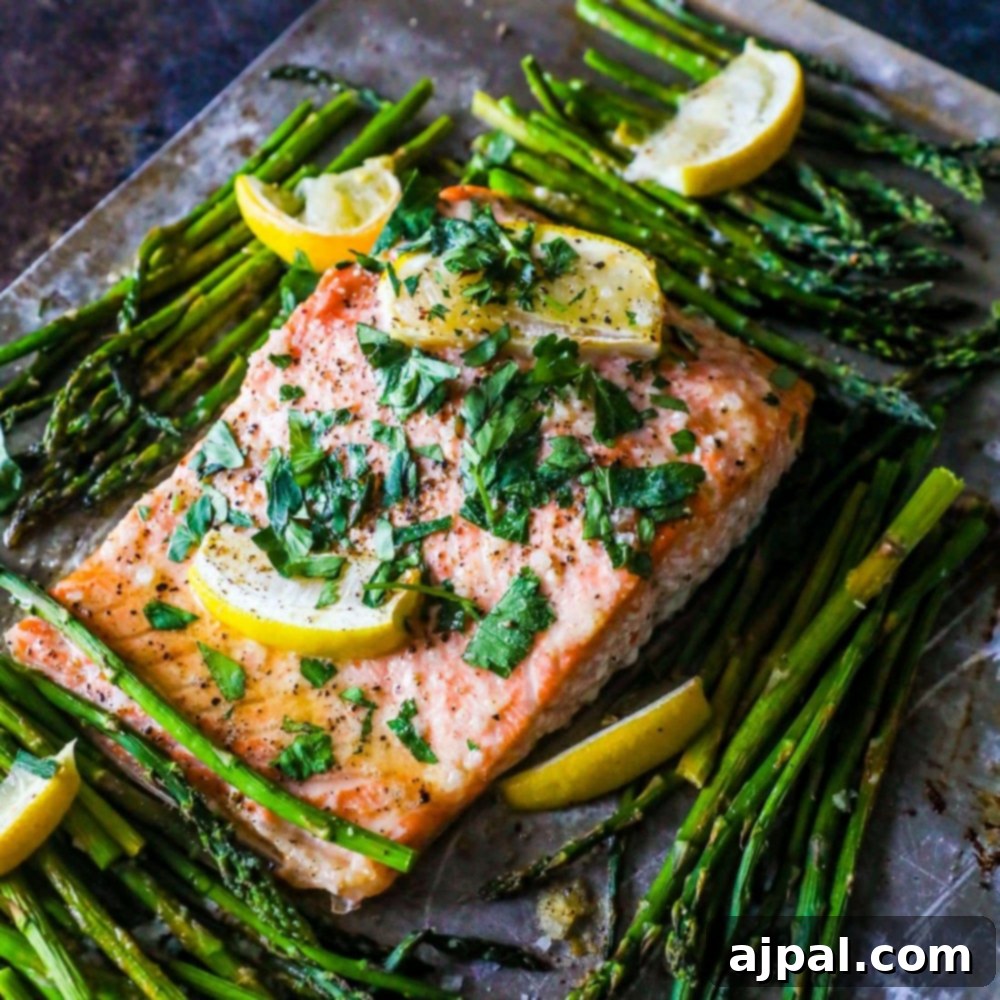 Zesty Sheet Pan Lemon Garlic Salmon and Asparagus 10 Easy salmon and asparagus baking sheet recipe.