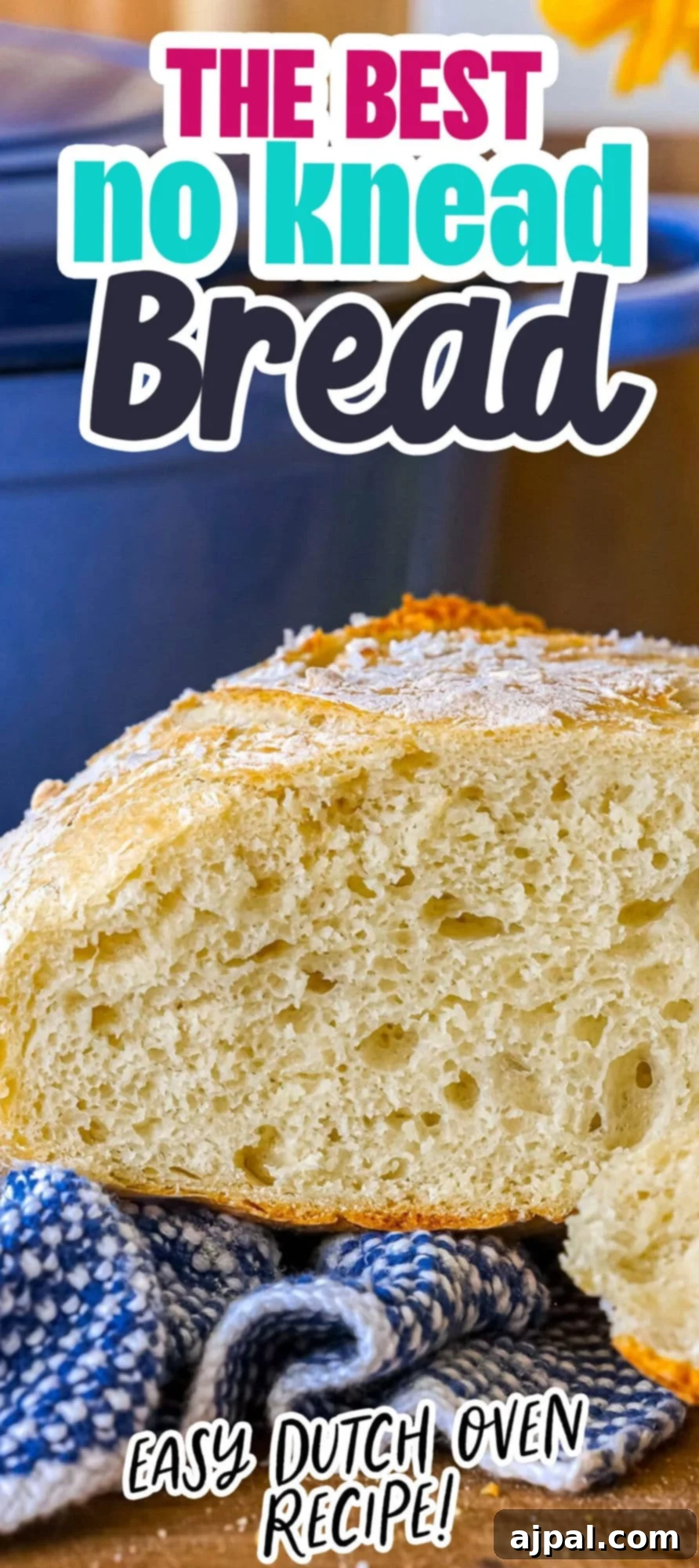 picture of no knead bread on a cutting board