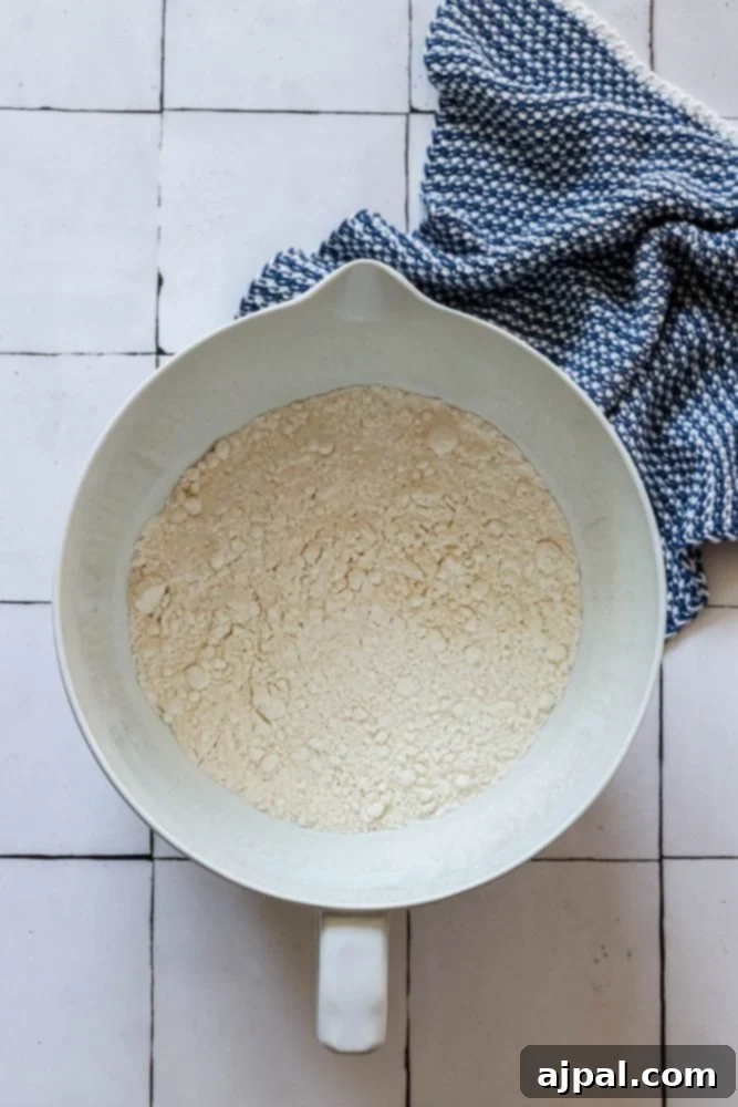 picture of flour in mixing bowl 