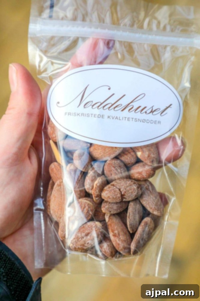 Tivoli Gardens Copenhagen Wonderland 20 A person holding a small bag of roasted almonds, a popular treat at Tivoli Gardens.