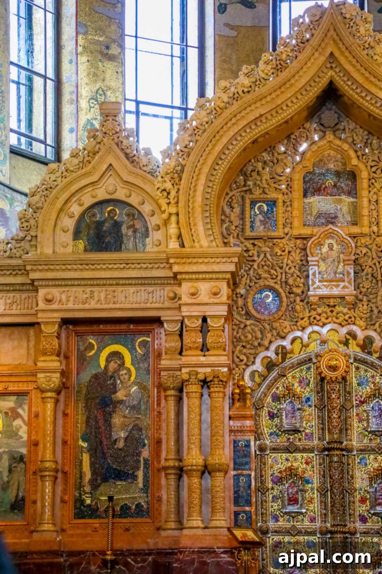 A church interior in Saint Petersburg, Russia, featuring an ornate door and part of the Princess Cruises shore excursion.