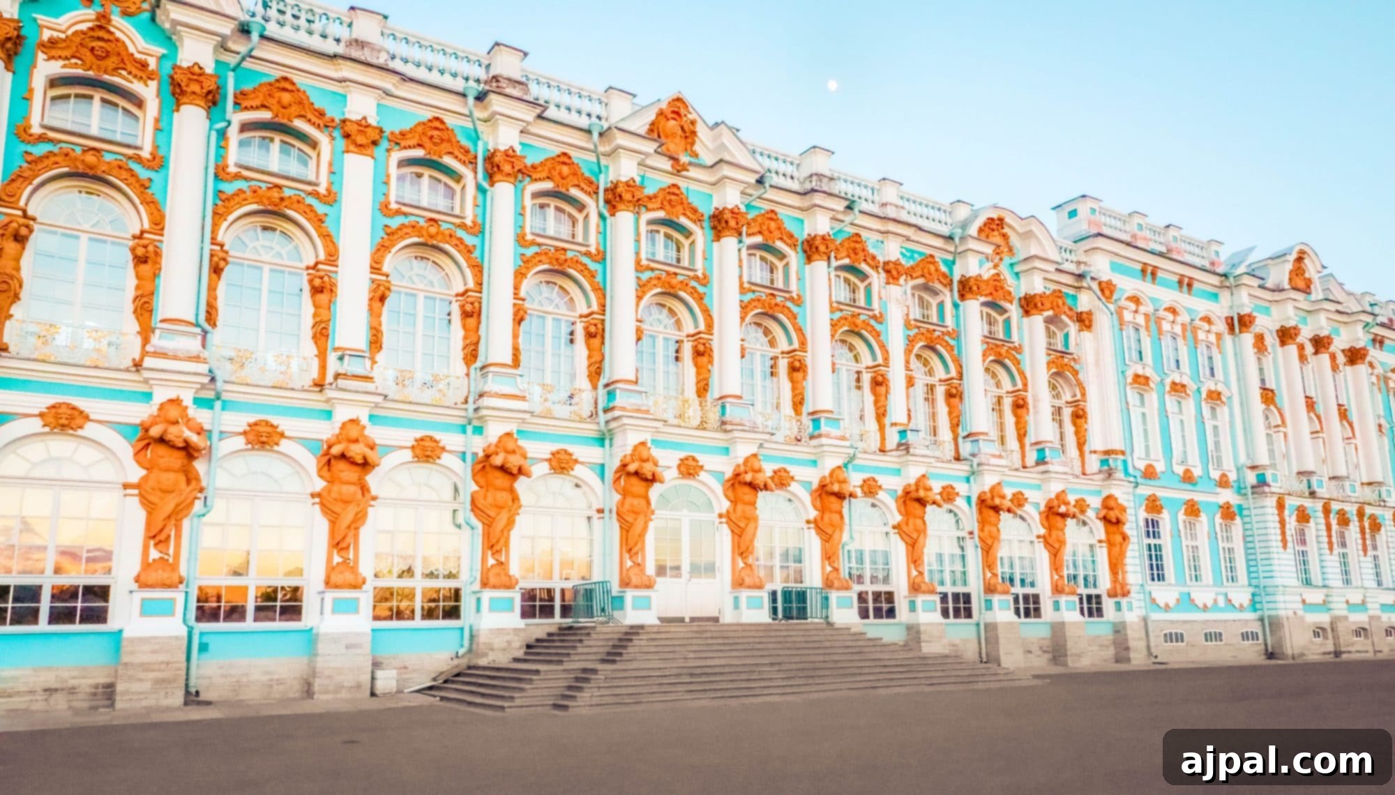 An Ultimate Saint Petersburg Shore Excursion featuring an ornate building in Russia’s Saint Petersburg, possibly Catherine's Palace.