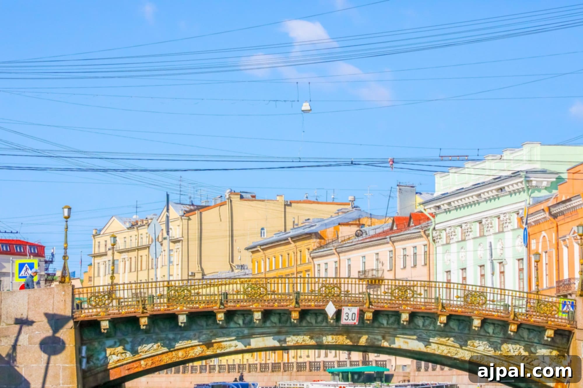 A historic bridge in St. Petersburg, Russia, viewed during a captivating Neva River cruise with Princess Cruises.