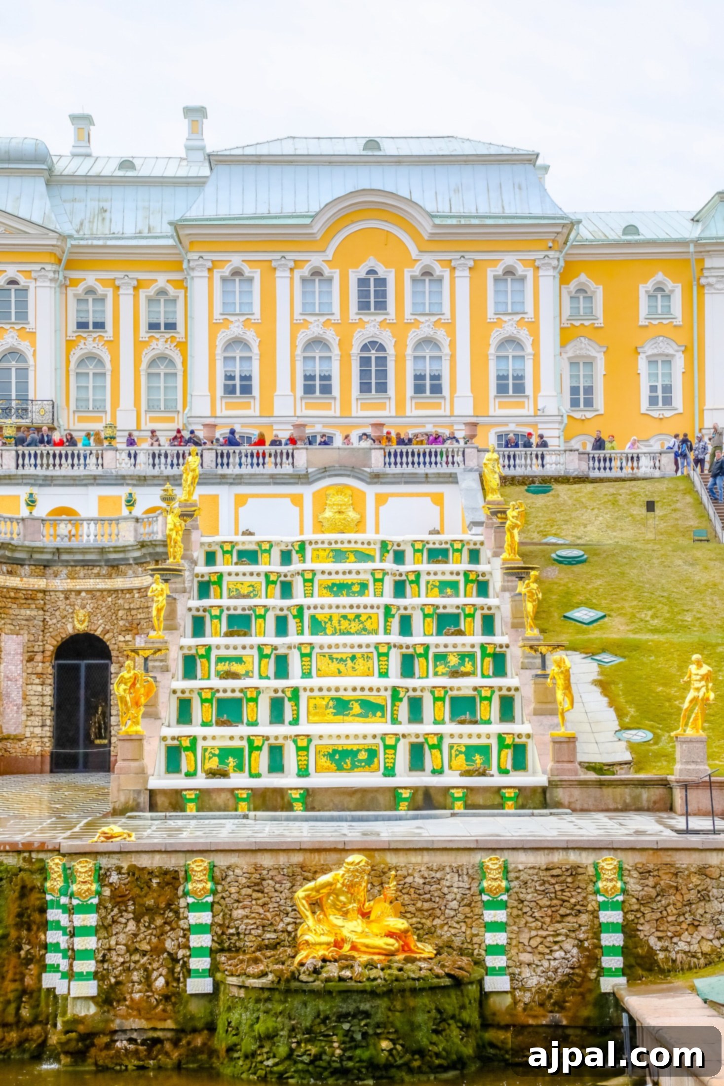 The magnificent Peterhof Palace in Saint Petersburg, Russia, often called the Russian Versailles.