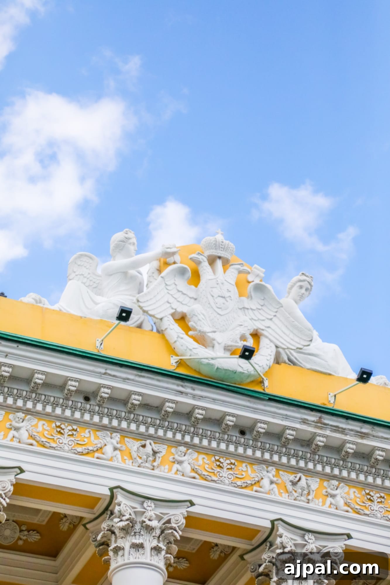 The magnificent Yusupov Palace in Saint Petersburg, Russia, under a clear blue sky, a key stop on the Ultimate Saint Petersburg Shore Excursion with Princess Cruises.