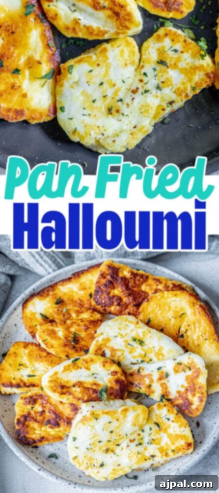 Greek Pan Fried Halloumi Recipe 12 A plate of beautifully browned pan-fried halloumi cheese, ready to be served, capturing its delicious appeal.