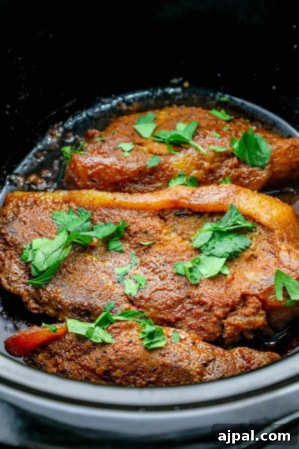 Fall-Apart Tender Crock Pot Pork Steaks 3 Easy slow cooker pork steak recipe.