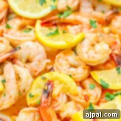 Sizzling Lemon Garlic Shrimp 8 Lemon garlic butter shrimp skillet.