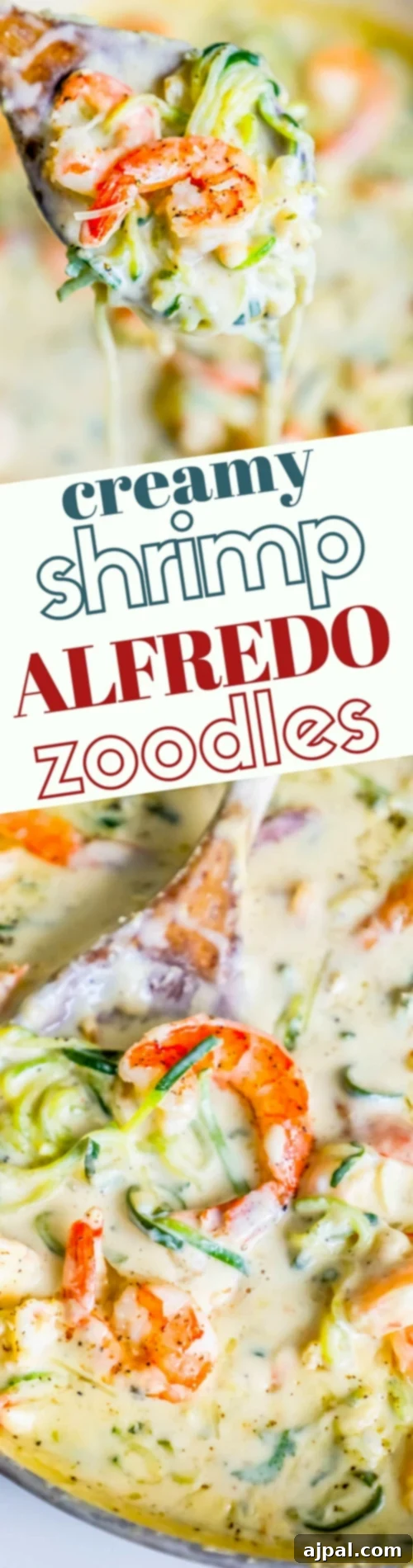 Velvet Shrimp Zoodle Alfredo 7 shrimp in a creamy sauce with noodles made out of zucchini