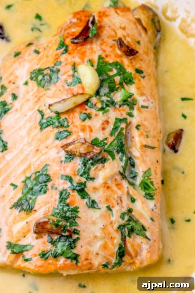 whiskey glazed salmon with garlic and parsley