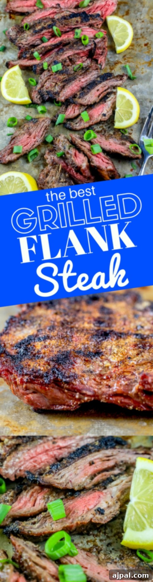 Mastering Grilled Flank Steak 5 The grilled garlic flank steak is presented on a cutting board, ready for carving.