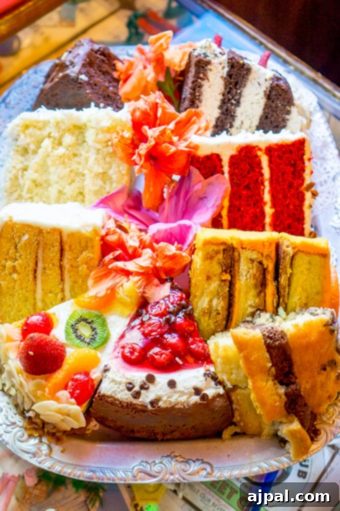 Savor Sanibel: A Culinary Journey 21 A tray of various cakes on a Sanibel Island dinner table.