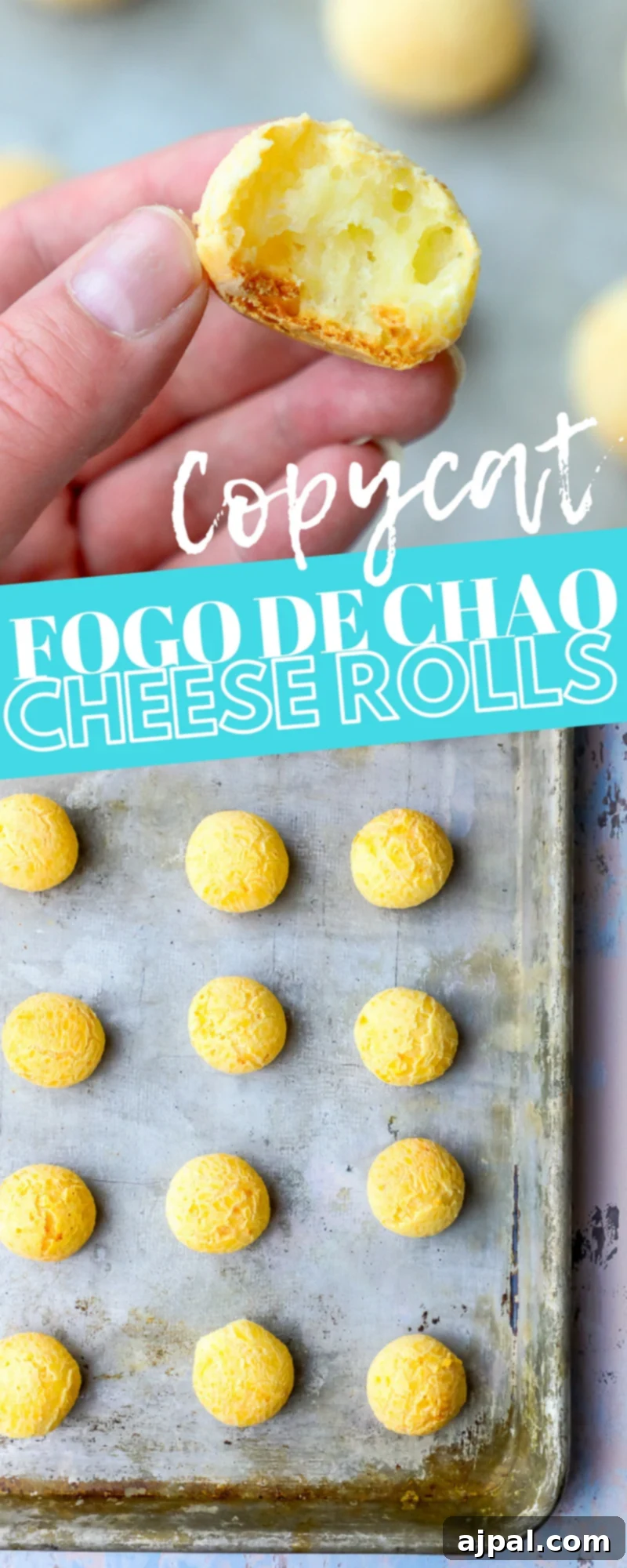 Easy Fogo De Chao Style Brazilian Cheese Bread 5 A person is holding a copycat Brazilian cheese bread roll.