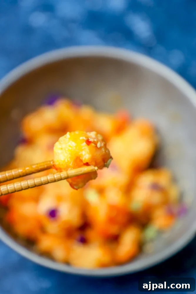 picture of bang bang fried shrimp with sesame seeds in a bowl