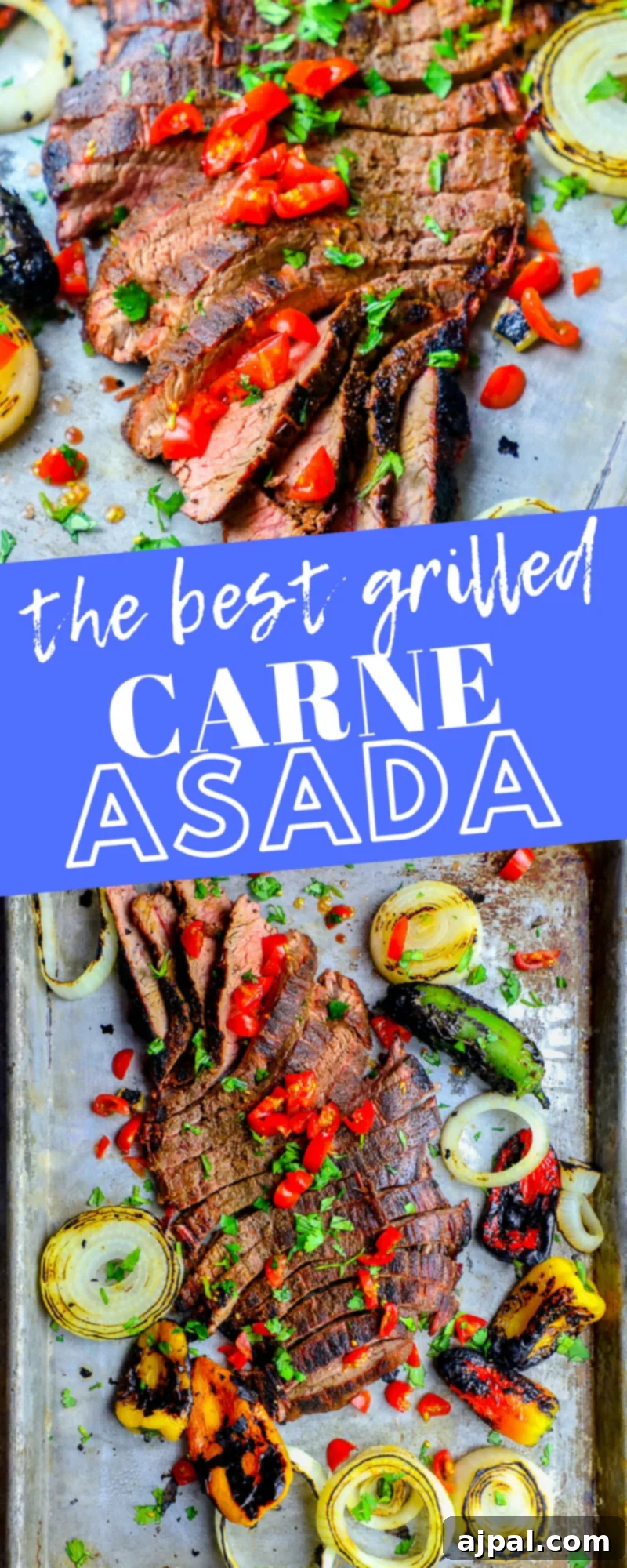 Ultimate Carne Asada 9 Easy grilled fajitas using a baking sheet, featuring the best grilled carne asada for tacos, burritos, and more.