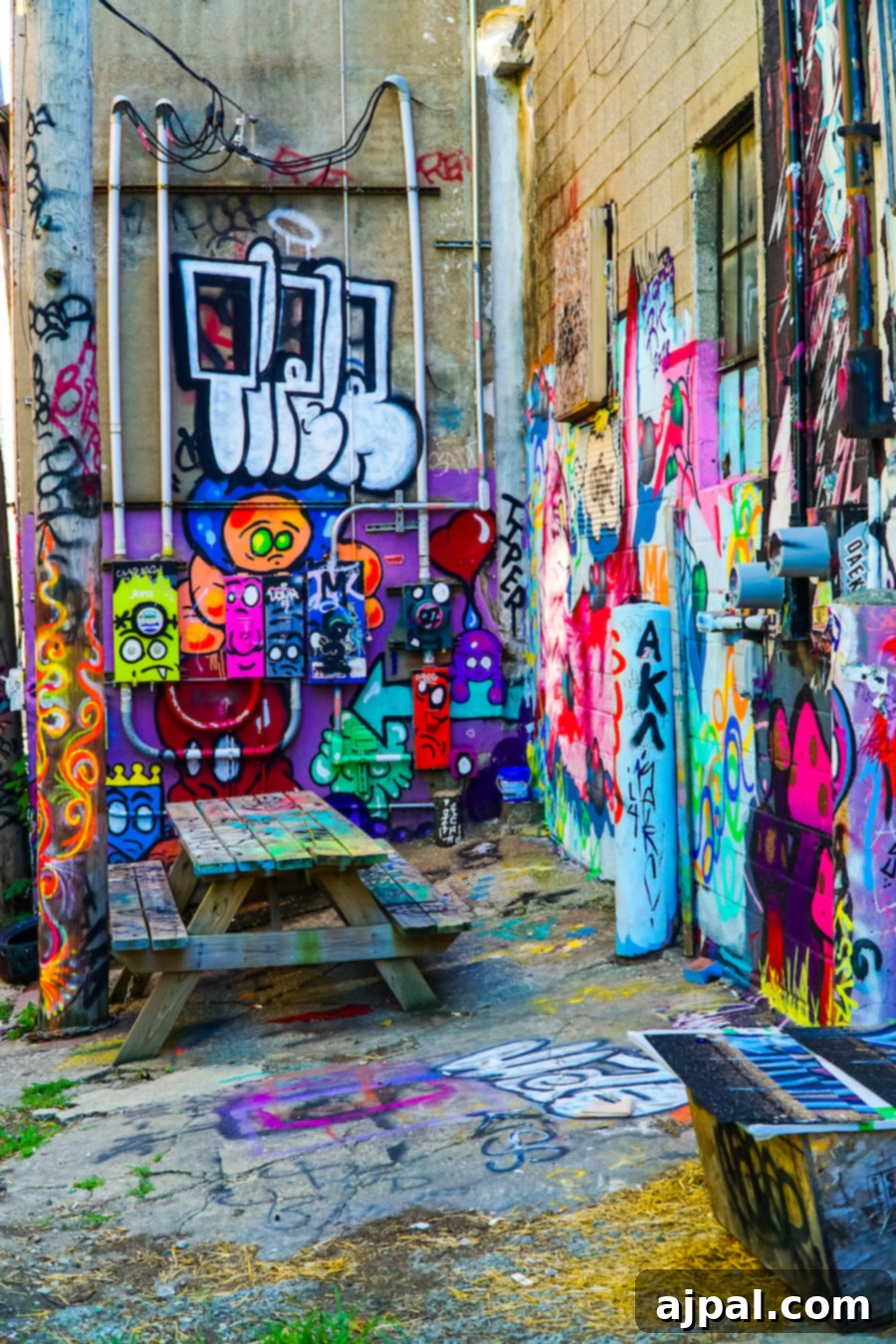 Kansas City's Best: An Insider's Guide 22 A vibrant, colorful mural on a brick wall in Kansas City's Art Alley