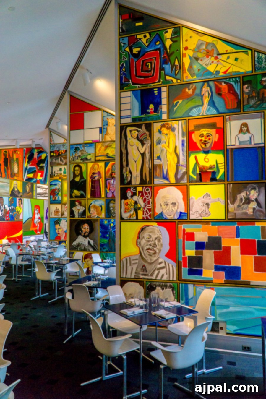 Discover Kansas City: 10 Unforgettable Experiences 14 Vibrant dining room of Cafe Sebastienne at the Kemper Museum, with colorful modern art
