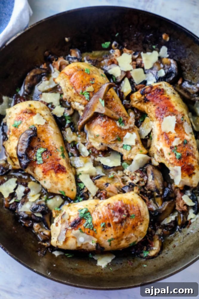 Sticky Balsamic Glazed Skillet Chicken 4 Skillet Balsamic Chicken and Mushrooms with Parmesan.