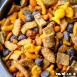 A bowl full of Sweet and Spicy Guinness Snack Mix.