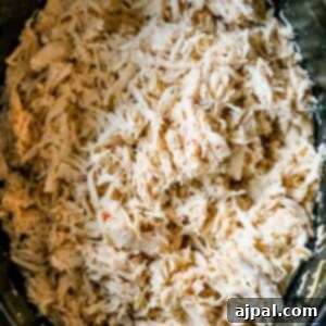 Slow cooker shredded chicken.