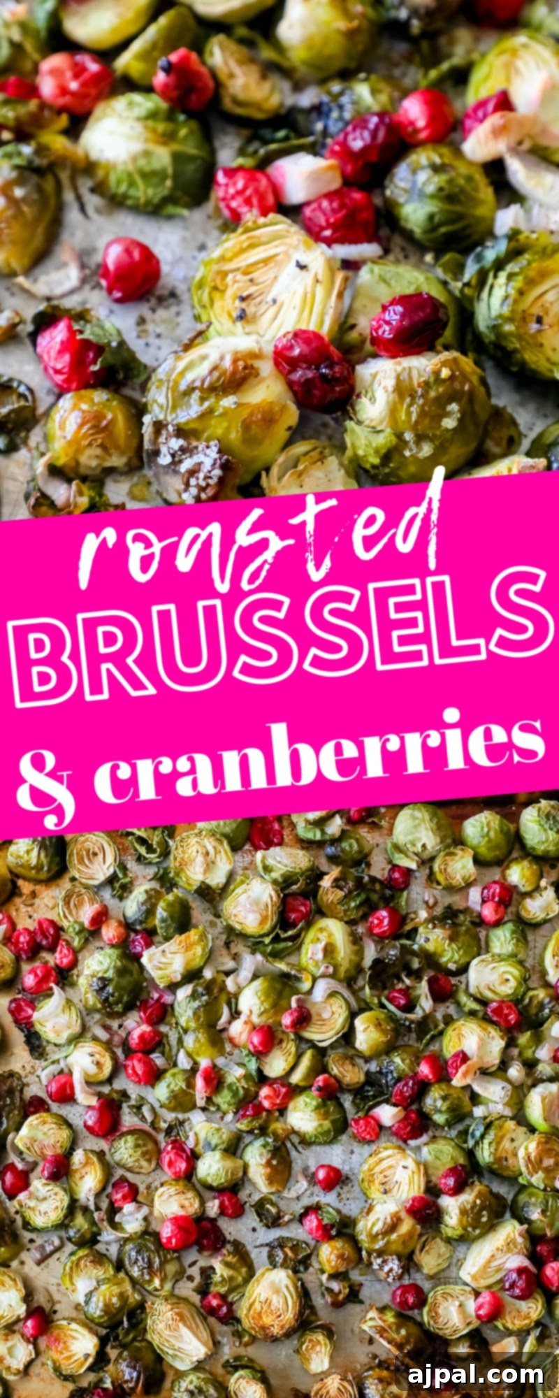brussels sprouts with cranberries on sheet pan