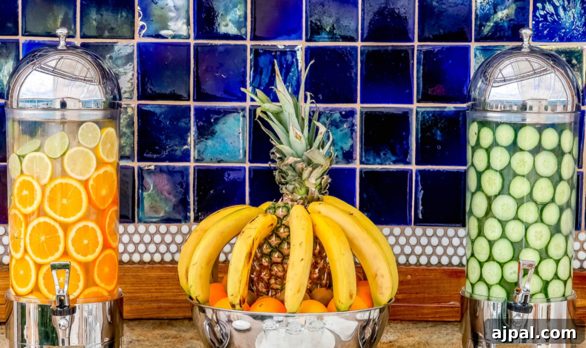 West Coast Majesty: A Royal Princess Voyage 14 A counter displaying a bowl of fruit during a Royal Princess Cruise.