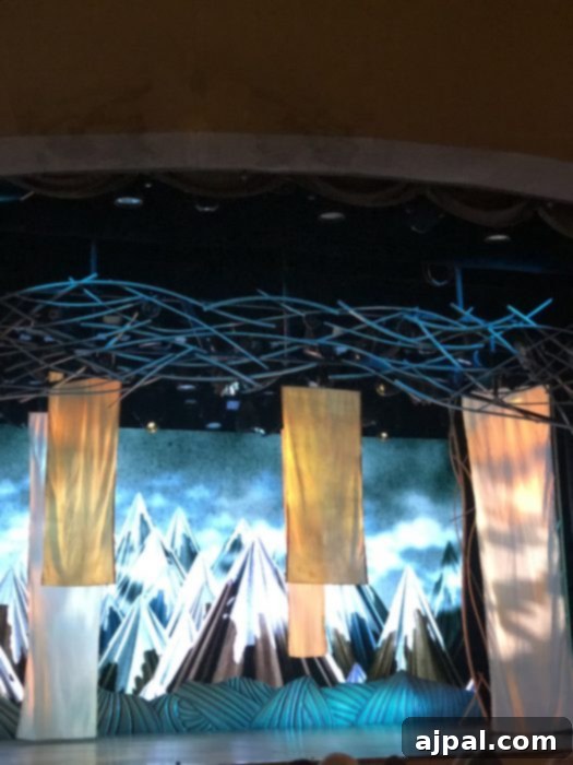 West Coast Majesty: A Royal Princess Voyage 6 A stage set featuring a mountain backdrop for the Cruising Royal Princess.