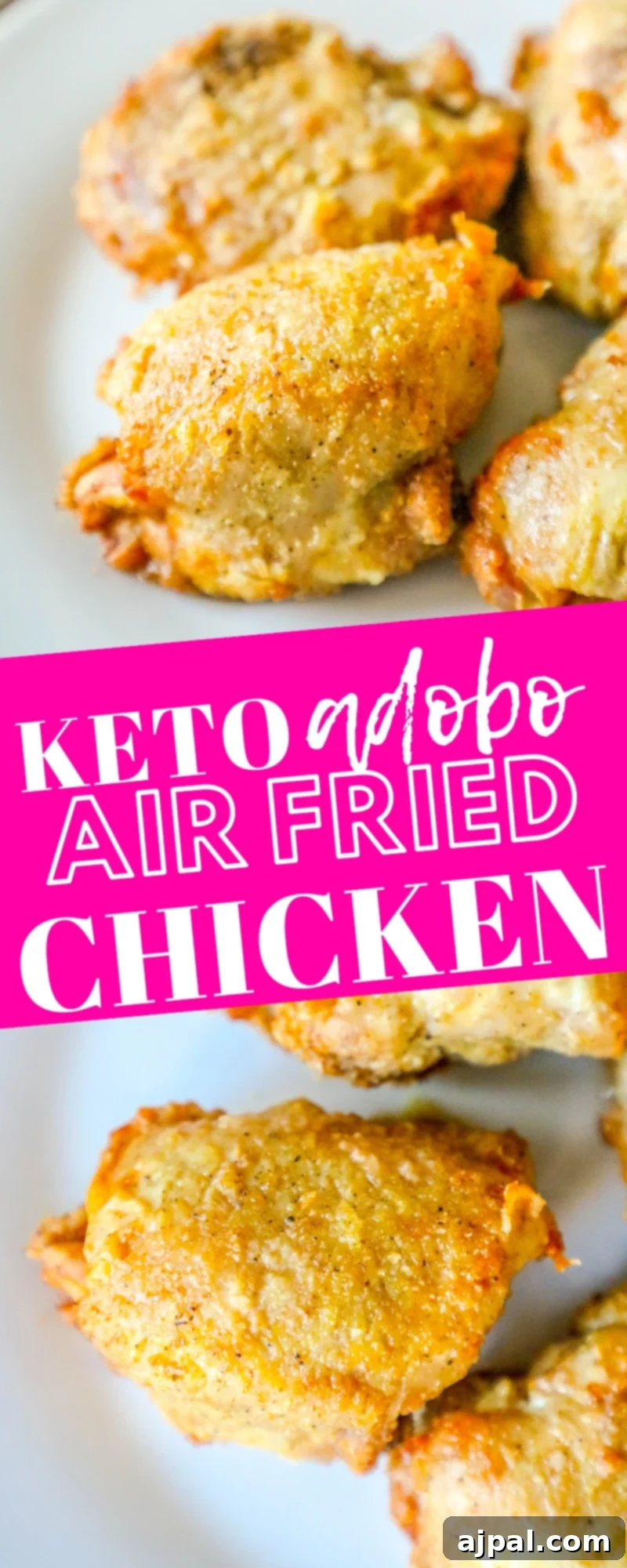 Crispy Adobo Air Fried Chicken Thighs 7 Keto air fried chicken thighs with adobo flavor.
