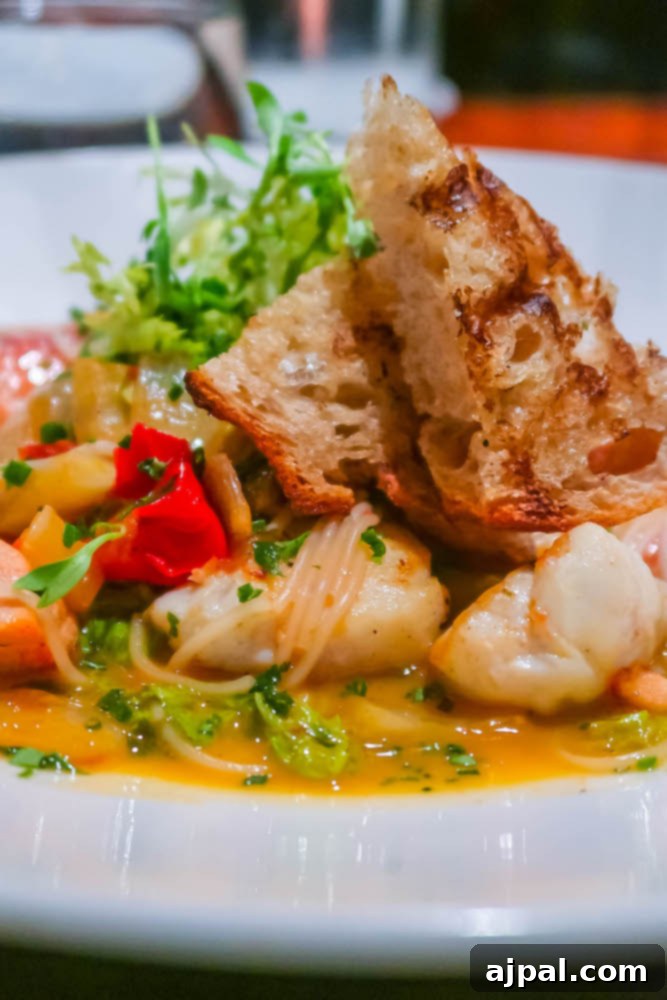 Idyllic Santa Ynez Valley Getaway 17 A rich seafood chowder with shrimp and fresh vegetables, a delightful option at The Gathering Table in Ballard, Santa Ynez Valley.